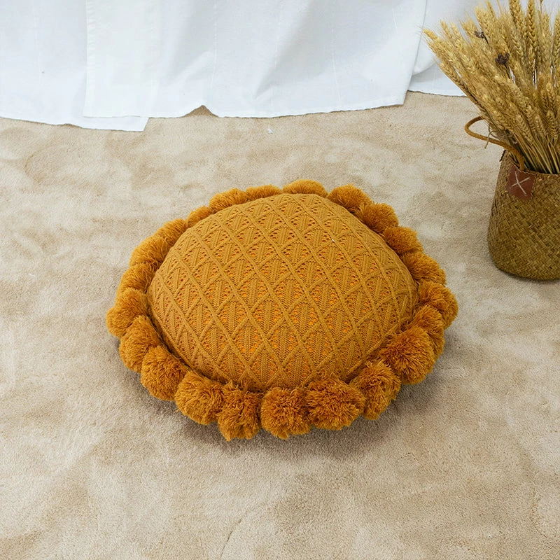 Milliotandco Puffy Round Cushion (Yellow)