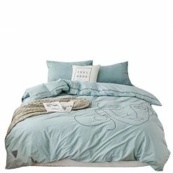 Milliotandco Apsel Printed 4-pc Quilt Cover Set (Light Blue) The Home Edit