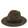 Milliot & Co Kathryn Fedora (Dark Olive Green) Accessories