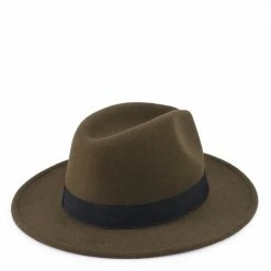 Milliot & Co Kathryn Fedora (Dark Olive Green) Accessories