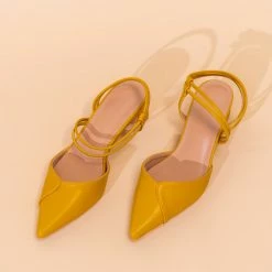 Milliotandco Potion Pointed Toe Heels (Tan) Shoes