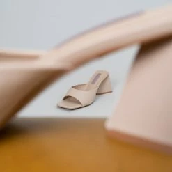 Milliotandco Nurita Harith Hydee Square Toe Heels (Beige)