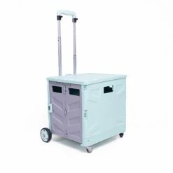 Milliotandco Sven Portable Folding Trolley Shopping Cart 75L (Light Green) The Home Edit