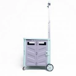 Milliotandco Sven Portable Folding Trolley Shopping Cart 75L (Light Green) The Home Edit