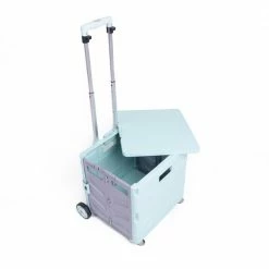 Milliotandco Sven Portable Folding Trolley Shopping Cart 75L (Light Green) The Home Edit