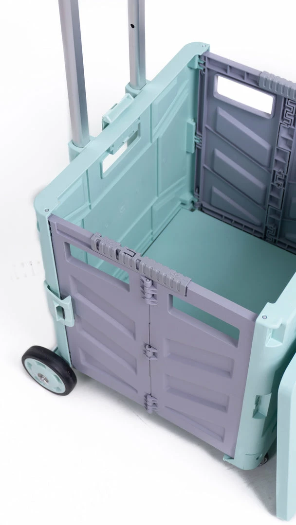 Milliotandco Sven Portable Folding Trolley Shopping Cart 75L (Light Green) The Home Edit