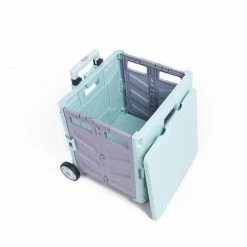 Milliotandco Sven Portable Folding Trolley Shopping Cart 75L (Light Green) The Home Edit