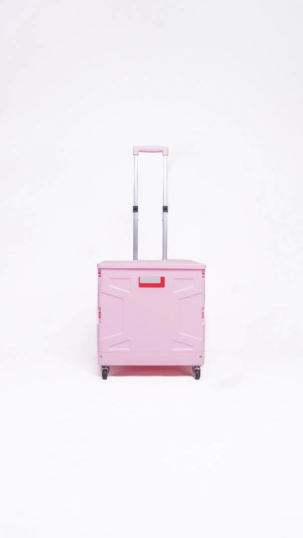 Milliotandco Sven Portable Folding Trolley Shopping Cart 75L (Pink) The Home Edit