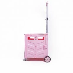 Milliotandco Sven Portable Folding Trolley Shopping Cart 75L (Pink) The Home Edit