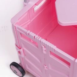 Milliotandco Sven Portable Folding Trolley Shopping Cart 75L (Pink) The Home Edit