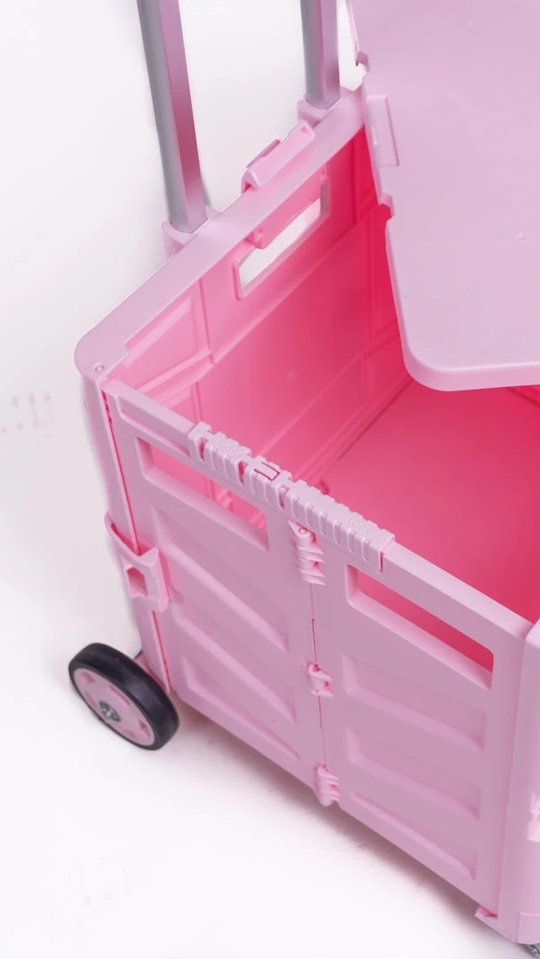 Milliotandco Sven Portable Folding Trolley Shopping Cart 75L (Pink) The Home Edit