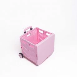 Milliotandco Sven Portable Folding Trolley Shopping Cart 75L (Pink) The Home Edit