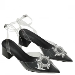 Milliotandco Shoes Fancy Dinner Pointed Toe Heels (Black)