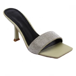 Milliotandco Sparkle Square Toe Heels (Green) Shoes