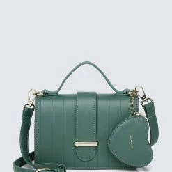 Milliotandco Sweetheart Top Handle Bag (Dark Green)