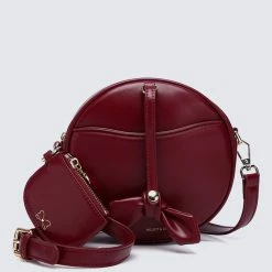 Milliotandco Crossbody Bags Disney Snow White Poisoned Apple Round Crossbody Bag (Red)