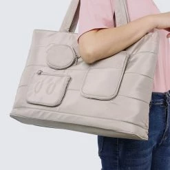 Milliotandco Disney Mickey Keep On Believing Tote Bag (Khaki) Bags