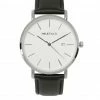 Milliotandco Accessories Greysen Silver Leather Strap Watch (Black)