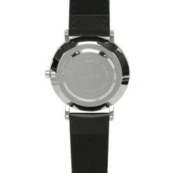 Milliotandco Accessories Greysen Silver Leather Strap Watch (Black)