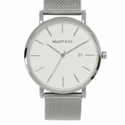 Milliotandco Accessories Greysen Silver Mesh Strap Watch (Silver)