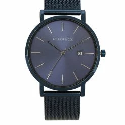 Milliotandco Accessories Greysen Blue Mesh Strap Watch (Steel Blue)