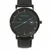 Milliotandco Coen Black Leather Strap Watch (Black)