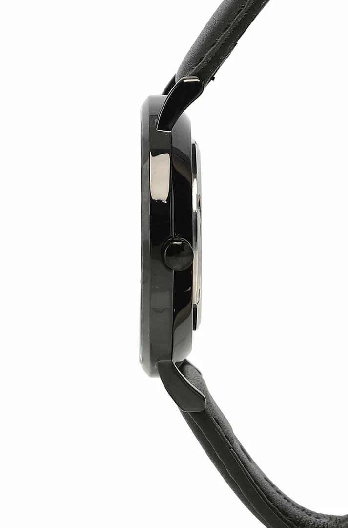 Milliotandco Coen Black Leather Strap Watch (Black)