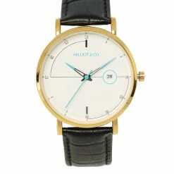 Milliotandco Accessories Coen Gold Leather Strap Watch (Charcoal)