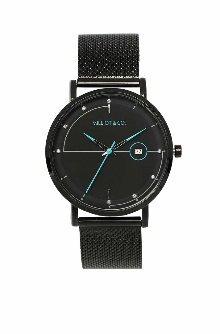 Milliotandco Accessories Coen Black Mesh Strap Watch (Iron)