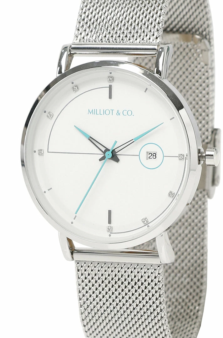Milliotandco Coen Silver Mesh Strap Watch (Silver) Accessories