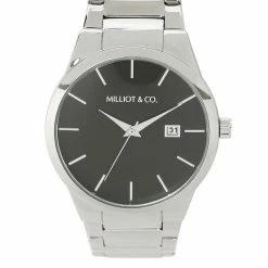 Milliotandco Brayson Black Stainless Steel Strap Watch (Charcoal) Accessories