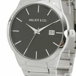 Milliotandco Brayson Black Stainless Steel Strap Watch (Charcoal) Accessories