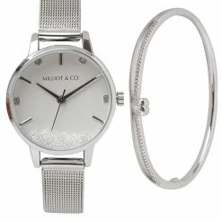Milliotandco Silver Watches Zoey Silver Mesh Strap Watch (Silver)
