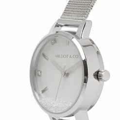 Milliotandco Silver Watches Zoey Silver Mesh Strap Watch (Silver)