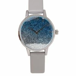 Milliotandco Andy Silver Leather Strap Watch (Grey) Accessories