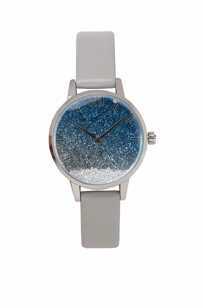 Milliotandco Andy Silver Leather Strap Watch (Grey) Accessories