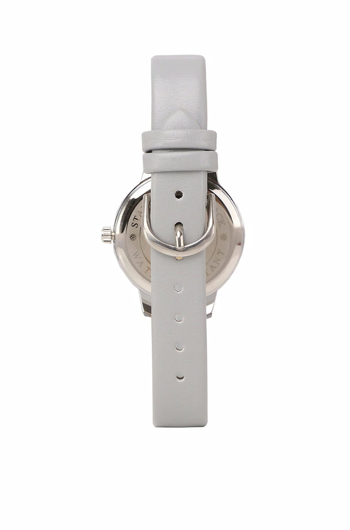 Milliotandco Andy Silver Leather Strap Watch (Grey) Accessories