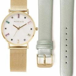 Milliotandco Xanthe Watch With 2 Straps (Gold/Green)