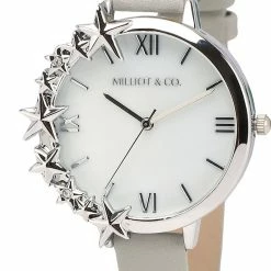 Milliotandco Accessories Cynthia Silver Leather Strap Watch (Bone)