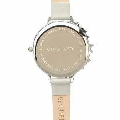 Milliotandco Accessories Cynthia Silver Leather Strap Watch (Bone)
