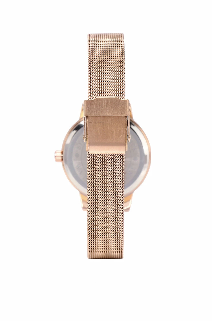 Milliotandco Fiona Rose Gold Mesh Strap Watch (Salmon)