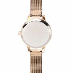 Milliotandco Fiona Rose Gold Mesh Strap Watch (Salmon)
