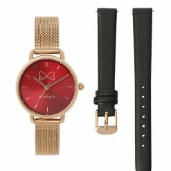 Milliotandco Disney Snow White Mirror Mirror Watch Set (Rose Gold & Black) Accessories