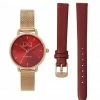 Milliotandco Accessories Disney Snow White Mirror Mirror Watch Set (Rose Gold & Red)