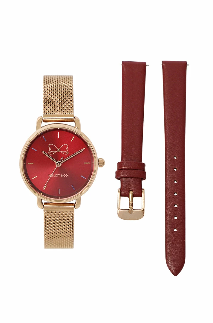 Milliotandco Accessories Disney Snow White Mirror Mirror Watch Set (Rose Gold & Red)