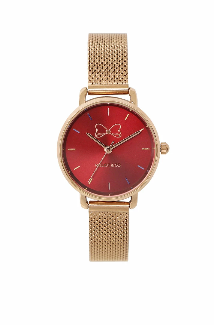 Milliotandco Disney Snow White Mirror Mirror Mesh Strap Watch (Rose Gold)