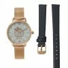Milliotandco Disney Cinderella Pumpkin Carriage Watch Set (Rose Gold & Navy)