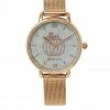 Milliotandco Disney Cinderella Pumpkin Carriage Mesh Strap Watch (Rose Gold)