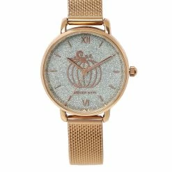 Milliotandco Disney Cinderella Pumpkin Carriage Mesh Strap Watch (Rose Gold)