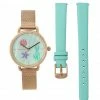 Milliotandco Disney Ariel Kiss The Girl Watch Set (Rose Gold & Aqua) Accessories